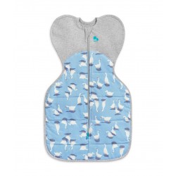 Love To Dream Swaddle Up Warm 蝶型包巾 - 藍色細傻鵝 (stage 1), 2.5 Tog