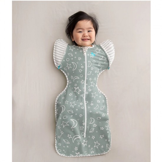 Love to Dream Swaddle Up 50/50 Transition Bag - 竹纖維 橄欖星星月亮 (stage 2), 1.0 Tog