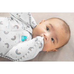 Love To Dream Swaddle Up 蝶型包巾 - Rainbow White (stage 1), 1.0 Tog