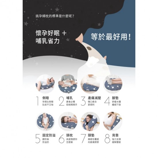 Mammy Village 六甲村 SoClose 可調式孕婦哺乳枕 - 悠靜藍