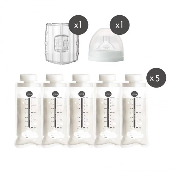 Mammy Village 六甲村寬口徑拋棄式奶瓶組合 - 250 ml x 5 pcs