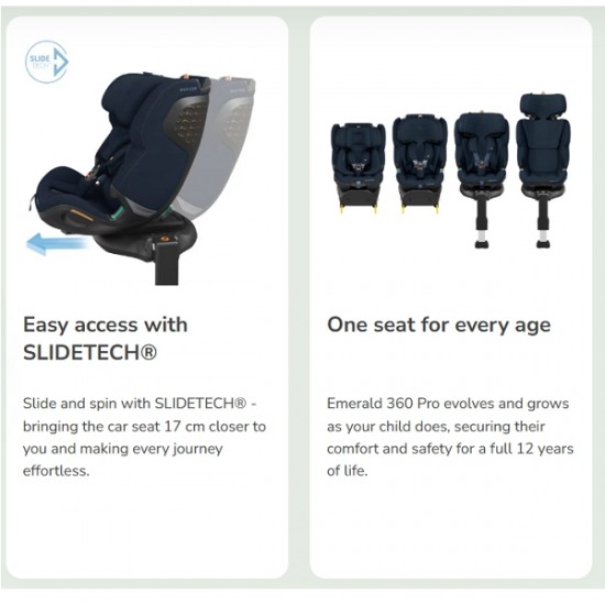 Maxi Cosi EMERALD 360 PRO 汽車座椅 (40-150CM) - 藍色 (8621477110)