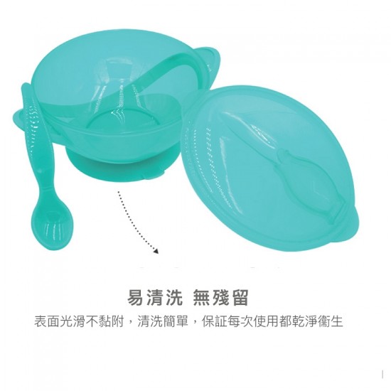 Nuby 便攜吸盤碗附食匙 - 綠色