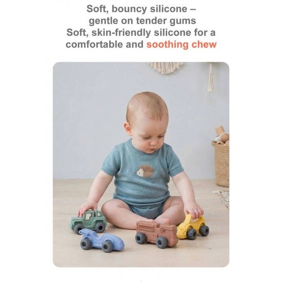 Nuby 汽車矽膠固齒牙膠玩具