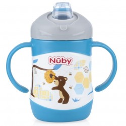 Nuby Clik-it™ 不銹鋼真空學習杯 (鴨嘴) 220ml - 小熊
