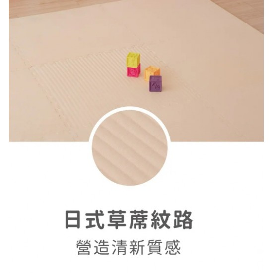 Pato Pato 巧拼地墊 60 x 60 x 1.2 cm x 9片- 草蓆紋地墊 明黃