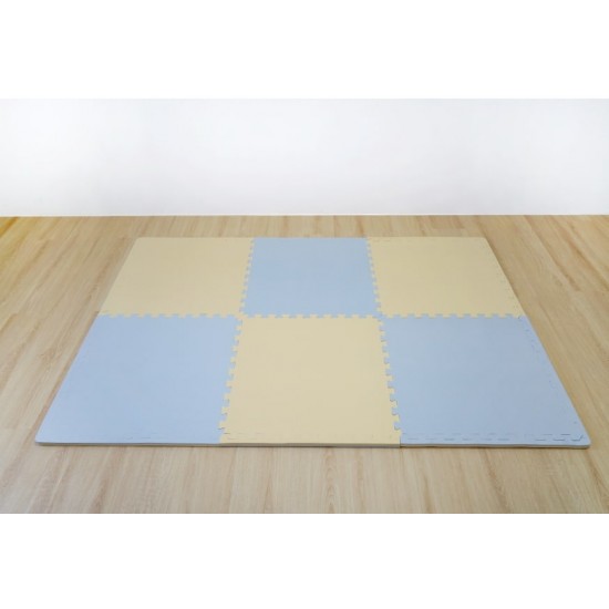 Pato Pato 巧拼地墊 60 x 60 x 2cm x 6片- 鵝黃 / 灰藍 (PT-020)