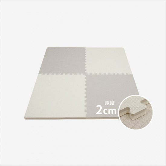 Pato Pato 巧拼地墊 60 x 60 x 2cm x 6片- 暖灰 / 乳白 (PT-039)