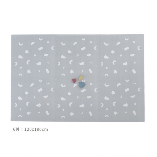 Pato Pato 自然系風格地墊 (抗菌款)  60 x 60 x 1.4 cm x 6片 - 小島拾石 (灰)