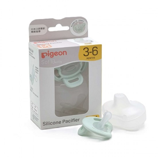 Pigeon 全矽膠安撫奶嘴 - M, 藍色
