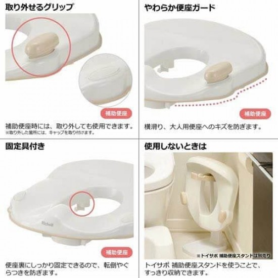 Richell TS 抗菌 3用兒童訓練便器 - 米色