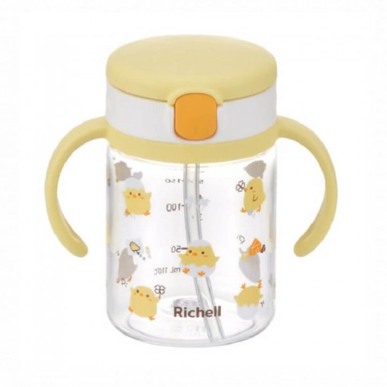 Richell aqulea 吸管杯 200ml - 小雞