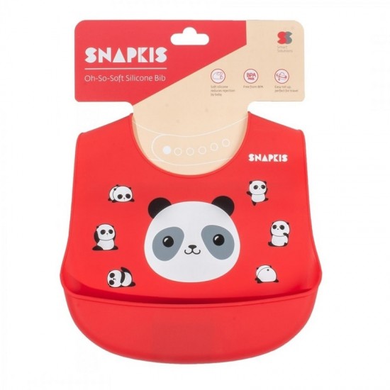 Snapkis 柔矽膠圍兜 - 熊貓