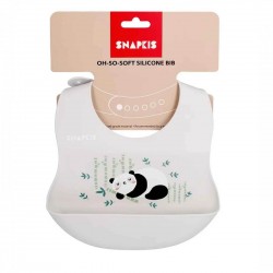 Snapkis 柔矽膠圍兜 - 熊貓 V2