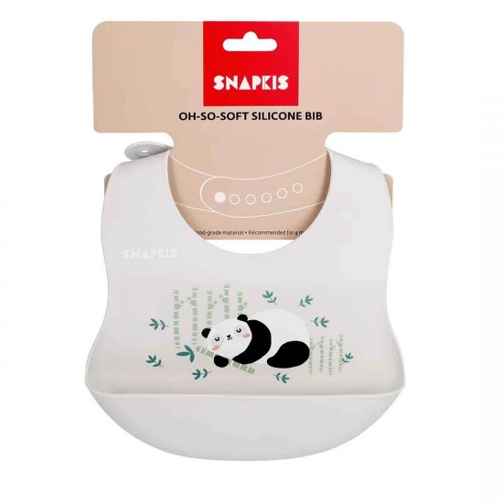 Snapkis 柔矽膠圍兜 - 熊貓 V2