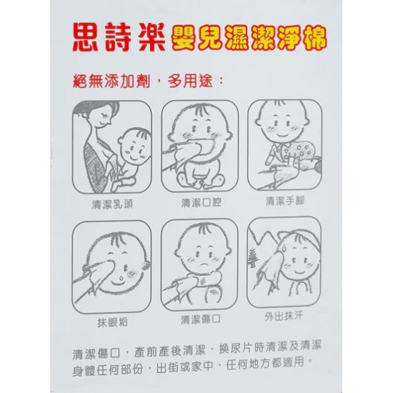 Suzuran 思詩樂嬰兒濕潔淨棉 - 家庭裝 (120包)