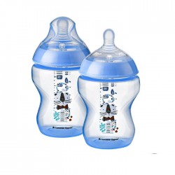 Tommee Tippee Closer to Nature 260ml PP 印花奶瓶 - 藍色 (兩個裝)
