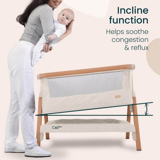 Tutti Bambini CoZee 伴睡嬰兒床 - Scandinavian Walnut / Ecru