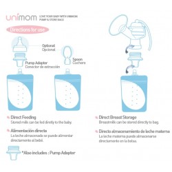 Unimom 三合一儲奶袋 210ml (附轉換器) - 20 pcs