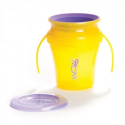WOW Cup 360度半透明防漏學習杯 - 黃色