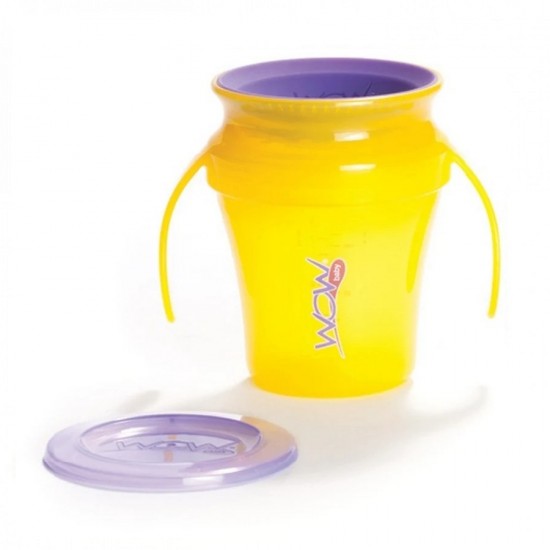WOW Cup 360度半透明防漏學習杯 - 黃色